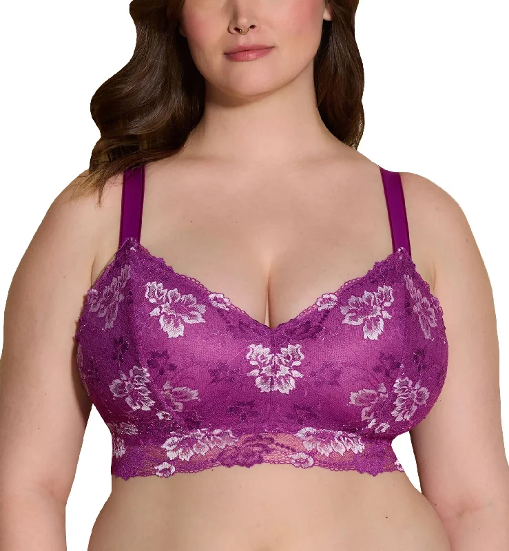 breathable panties for tropical climates-Cosabella Savona SUPER Curvy Longline Bralette (SAVON1386) - Swiss Beet/White