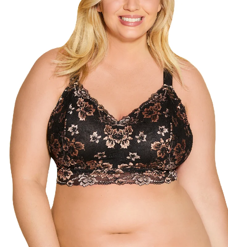 thick briefs for cold nights-Cosabella Savona ULTRA Curvy Longline Bralette (SAVON1385) - Black/Mandorla