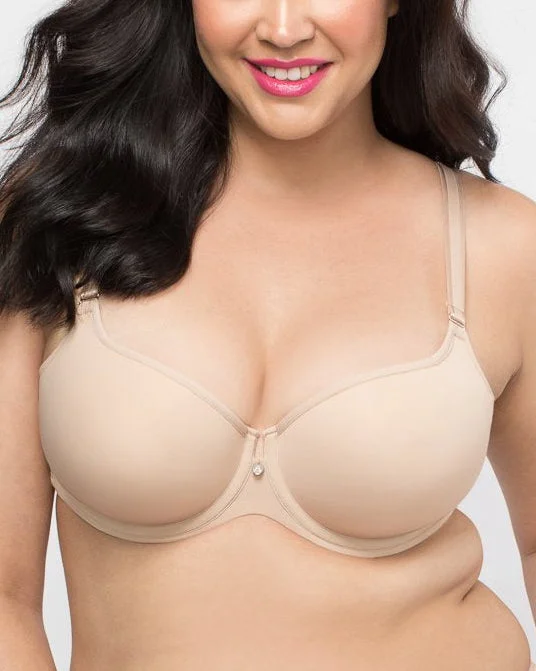 colorful panties with star patterns-Curvy Couture Tulip Smooth Underwire T-Shirt Bra (More colors available) - 1274 - Nude