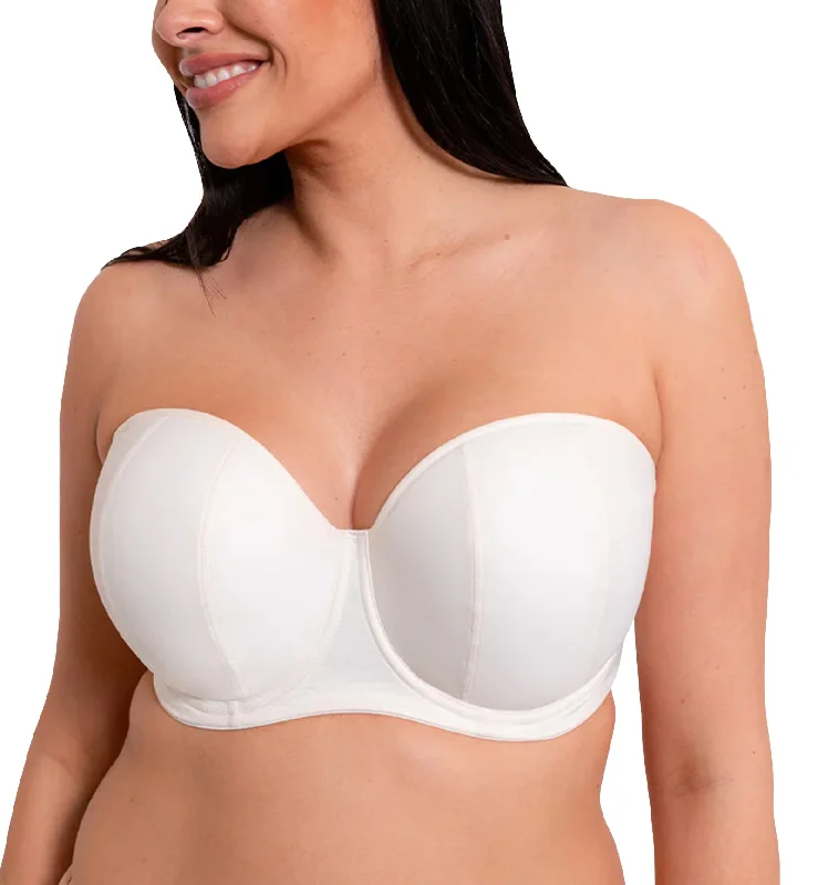 soft Modal panties for relaxation-Curvy Kate Luxe Multiway Strapless Underwire Bra (CK2601) - Pearl Ivory