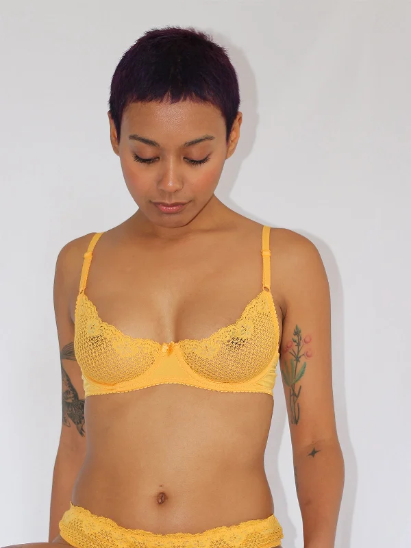 colorful panties with star patterns-Duet By Timpa: Lace Demi Bra - Marigold