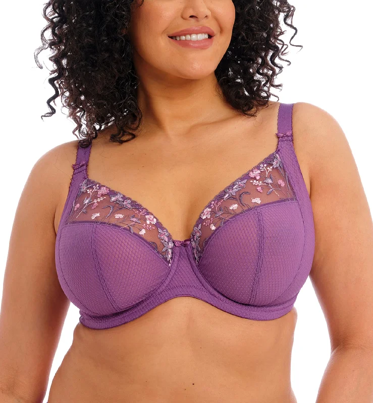 high-waisted briefs for smoothing-Elomi Charley Banded Plunge Underwire Bra (4380) - Pansy