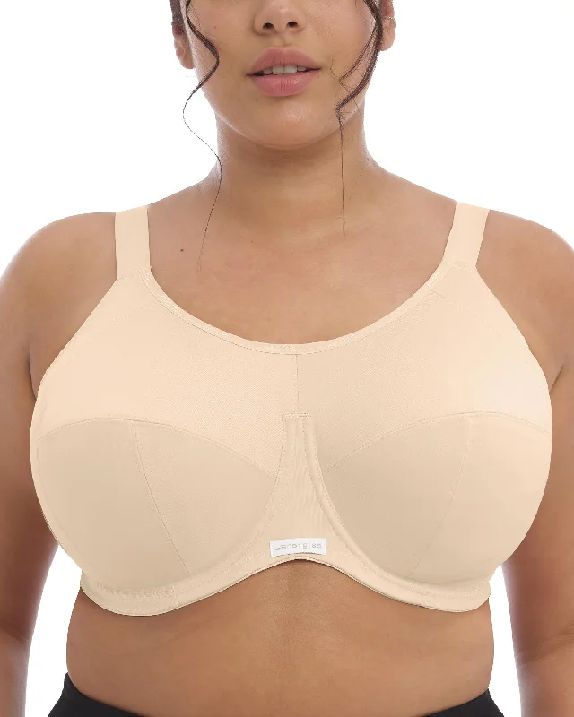 stretchy briefs for dance practice-Elomi Energise Underwire Sports Bra (More colors available) - EL8041 - Nude