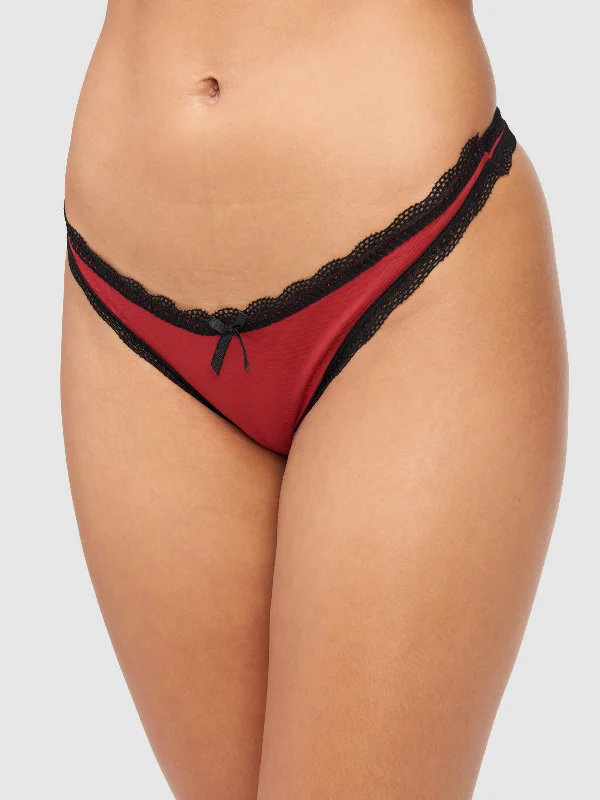 durable women’s thong for travel-Cora Cotton & Lace Thong