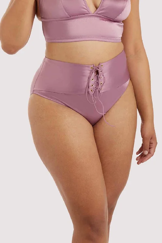 soft Modal panties for relaxation-Eagan Blush Satin High Waist Knicker