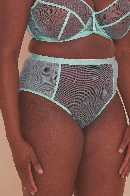 high-quality satin underwear for luxury-Misha Turquoise Strappy Brief