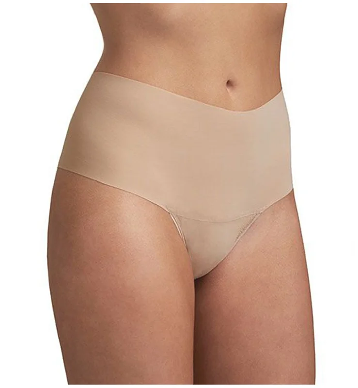 breathable mesh thong for ventilation-Hanky Panky BreatheSoft Hi-Rise Thong (6J1921B) - Taupe