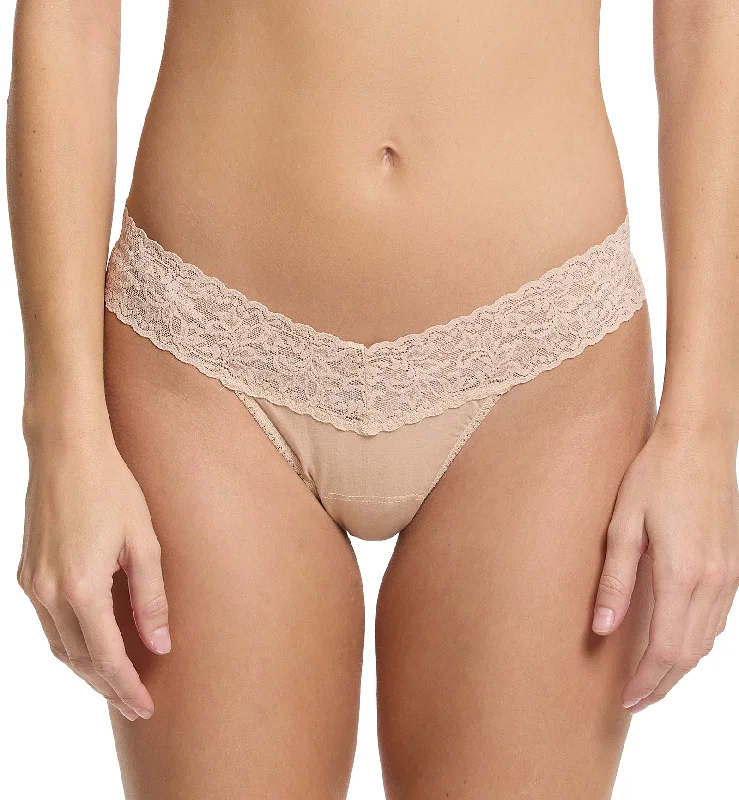 breathable cotton panties for workouts-Hanky Panky Cotton Low Rise Thong (891581P) - Chai