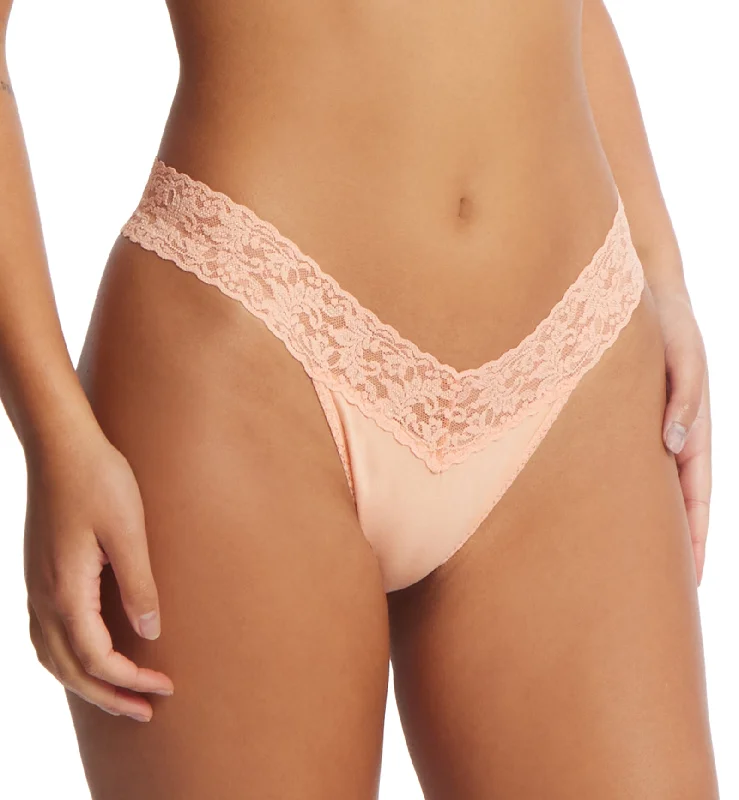 durable women’s thong for travel-Hanky Panky Cotton Original Rise Thong (891801P) - Apricot Glow