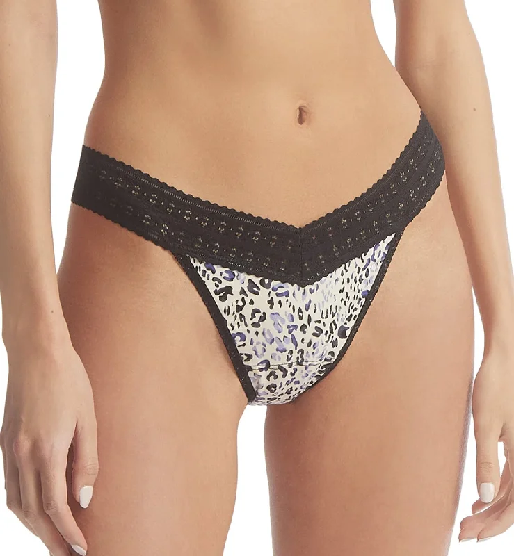 stretchy panties for active days-Hanky Panky Printed DreamEase Original Rise Thong (PR681104) - Spotted