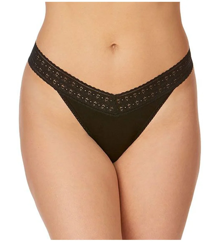 quirky panties with movie themes-Hanky Panky DreamEase Original Rise Thong (631104) - Black