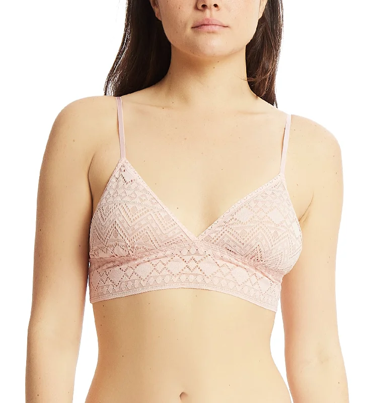 anti-slip thong for workouts-Hanky Panky Gem Lace Padded Triangle Bralette (497002) - Sweet Chamomile