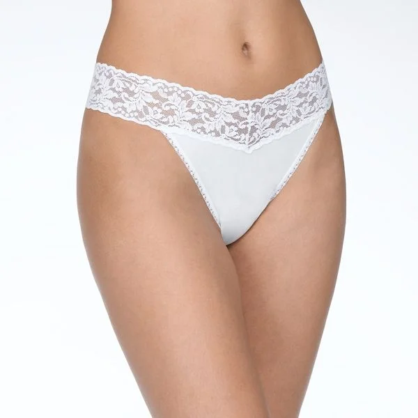 supportive briefs for elderly women-Hanky Panky Cotton With A Conscience Original Rise Thong