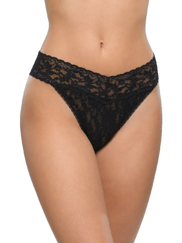 breathable linen panties for casual-Hanky Panky Signature Lace Original Thong