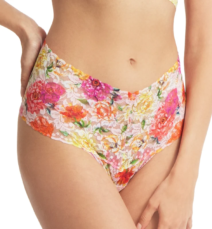 anti-sweat underwear for humidity-Hanky Panky Printed Retro Lace Thong (PR9K1926) - Bring Me Flowers