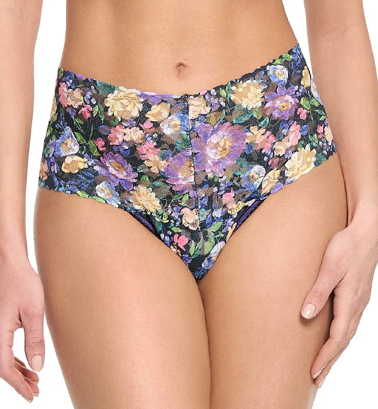 anti-slip thong for workouts-Hanky Panky Printed Retro Lace Thong (PR9K1926) - Dream Garden