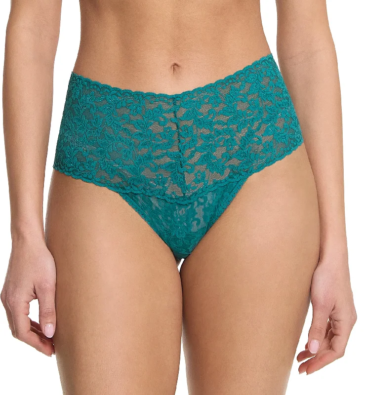 stylish lace briefs for date night-Hanky Panky Retro Lace Thong (9K1926P) - Northern Lights