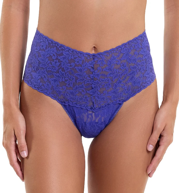 supportive underwear for long walks-Hanky Panky Retro Lace Thong (9K1926P) - Violets Are Blue