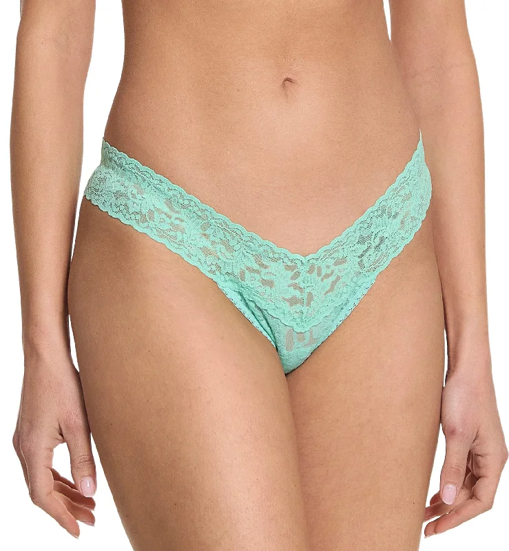 supportive underwear for long walks-Hanky Panky Signature Lace Low Rise Thong (4911P) - Tulum