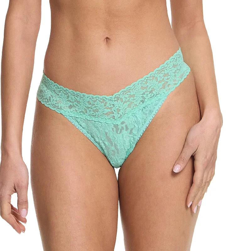 lightweight briefs for travel packs-Hanky Panky Signature Lace Original Rise Thong (4811P) - Tulum