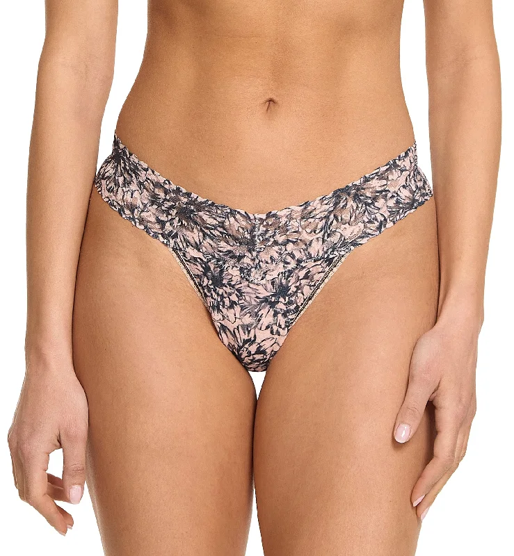 cute unicorn panties for fun-Hanky Panky Signature Lace Printed Low Rise Thong (PR4911P) - Outline