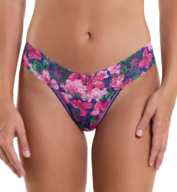 cozy Modal underwear for winter-Hanky Panky Signature Lace Printed Low Rise Thong (PR4911P) - Tis The Season