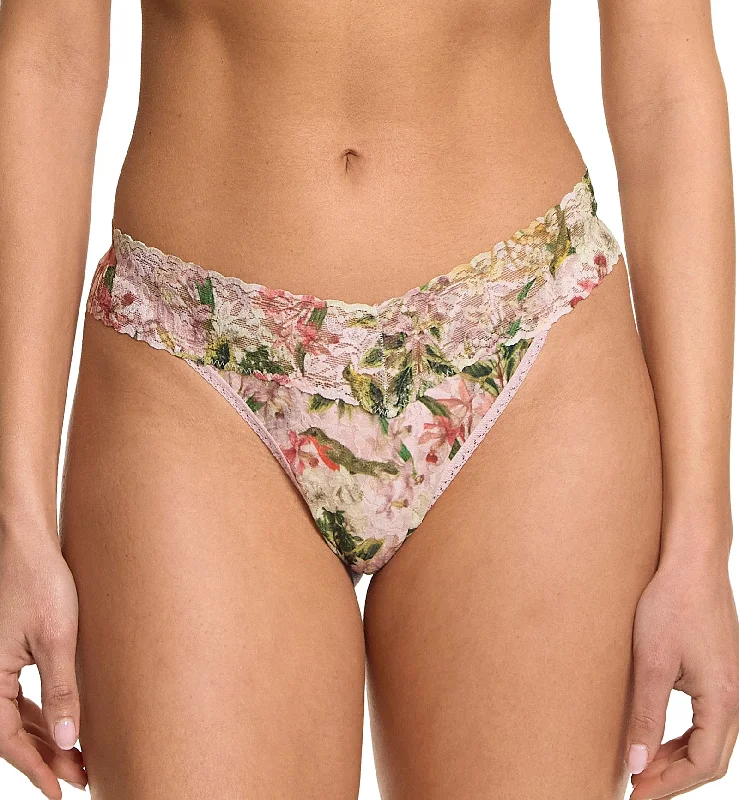 colorful panties with fruit prints-Hanky Panky Signature Lace Printed Original Rise Thong (PR4811P) - French Garden