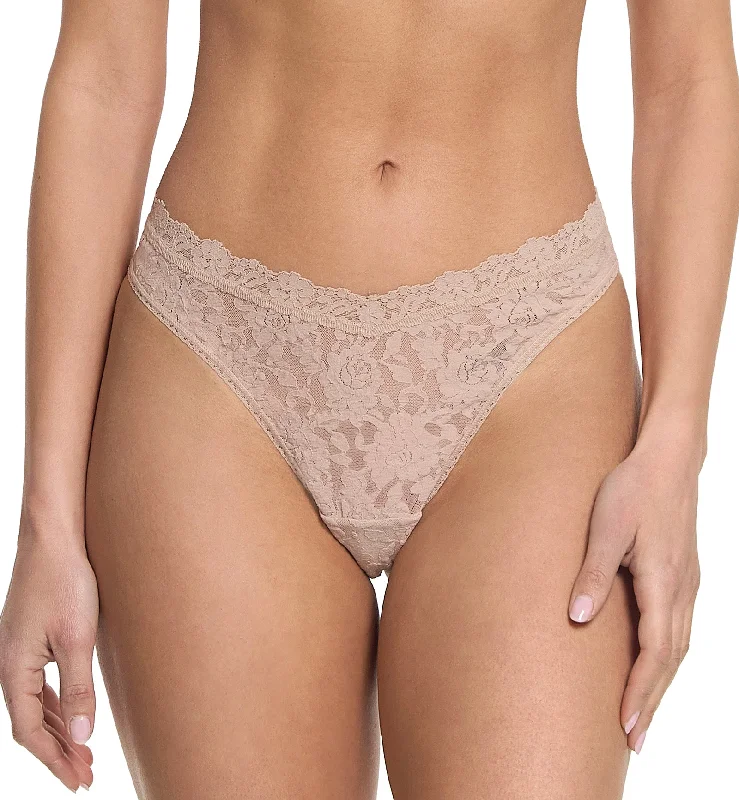 quick-dry panties for swimming-Hanky Panky Signature Lace V-Front High Cut Thong (481854) - Chai