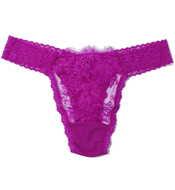 funny panties with puns-Hanky Panky X Prabal Gurung Eyelash Original Rise Thong (7E1836) - Countess Pink