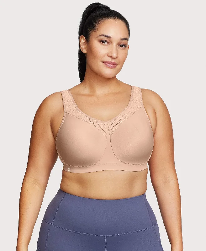 stretchy panties for yoga class-High Impact Underwire Sports Bra Cafe