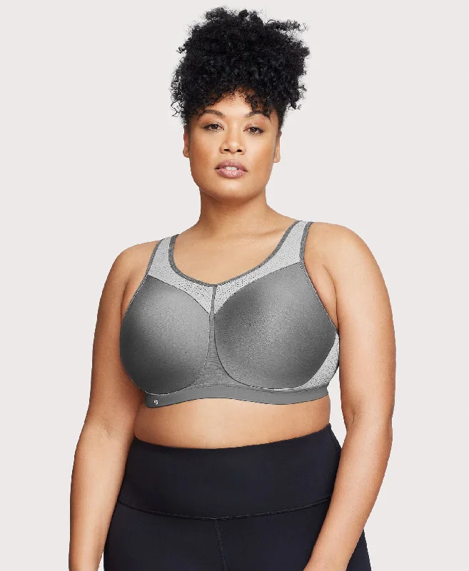 durable underwear for hiking-High Impact Underwire Sports Bra Gray