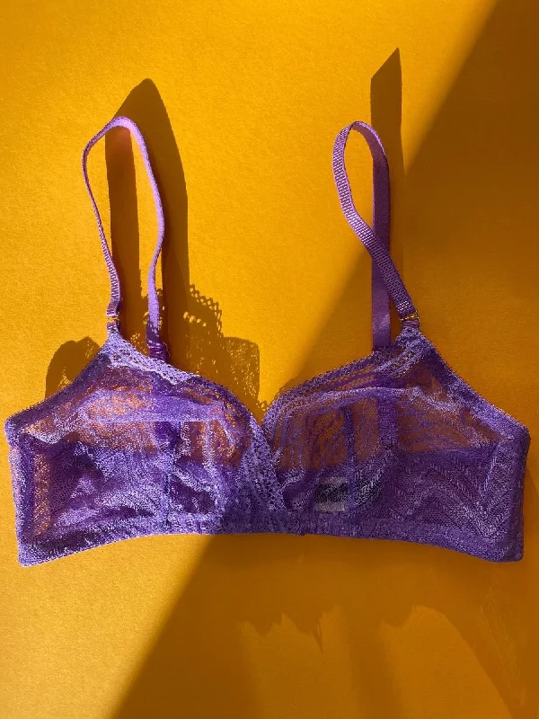 breathable mesh thong for ventilation-Huit: Eclatante Wireless Bralette - Violet