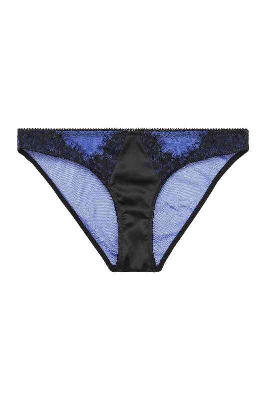 moisture-wicking thong for running-Indigo Curve Lace Picot Brief