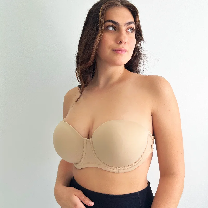 cozy thong for home relaxation-Angelina Strapless/Convertible Underwire Bra Cup - Beige