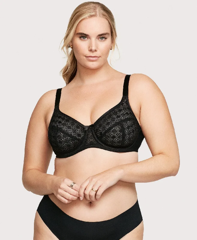 thick briefs for cold nights-Lace Comfort WonderWire Bra Black