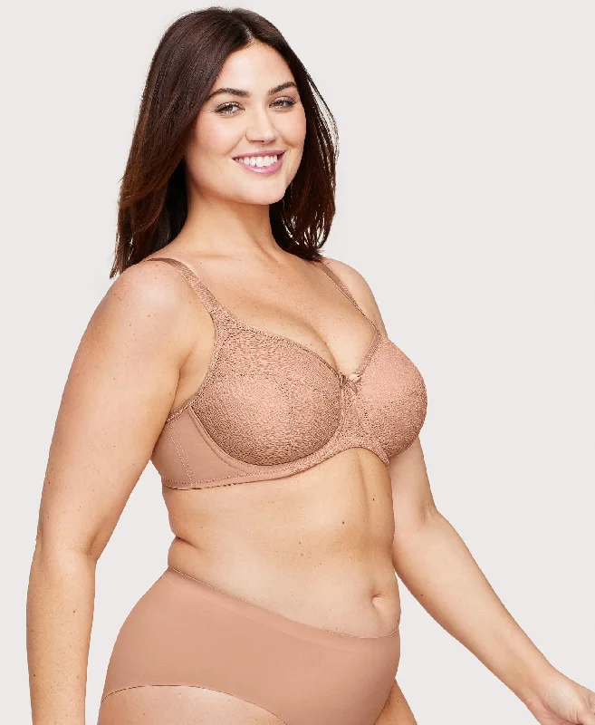 soft Modal panties for relaxation-Lace Comfort WonderWire Bra Cappuccino