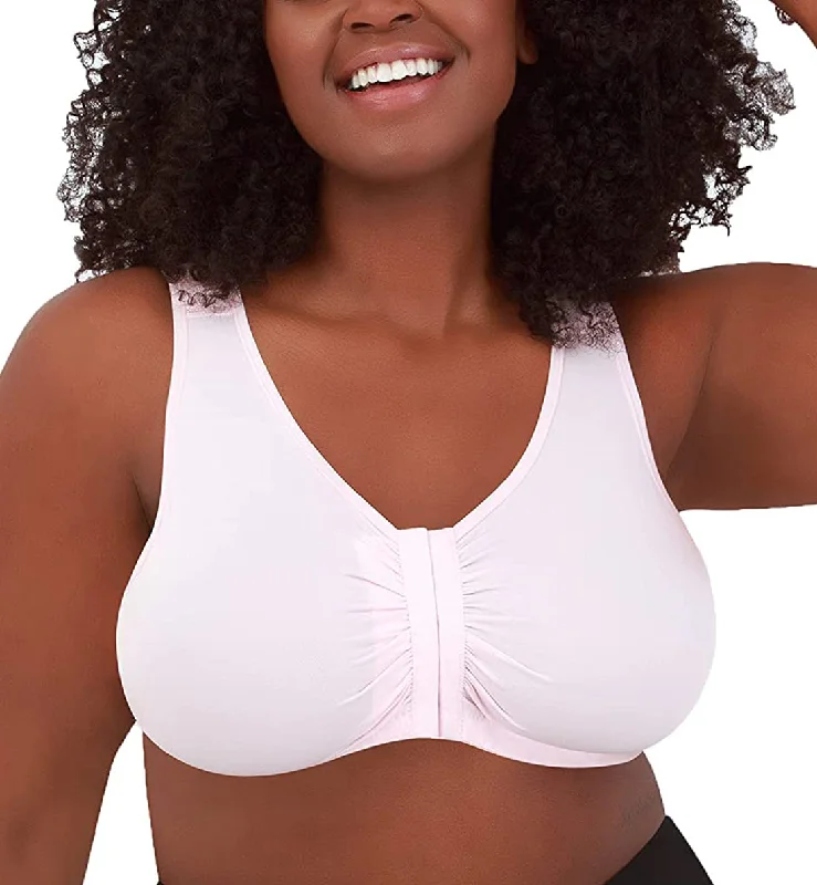 supportive underwear for long walks-Leading Lady Laurel Seamless Comfort Front Closure Bra (119) - Pink Crush