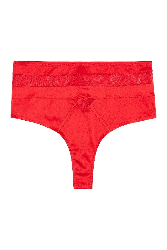 trendy panties with bold stripes-Playful Promises Madeleine Red Bondage Brief