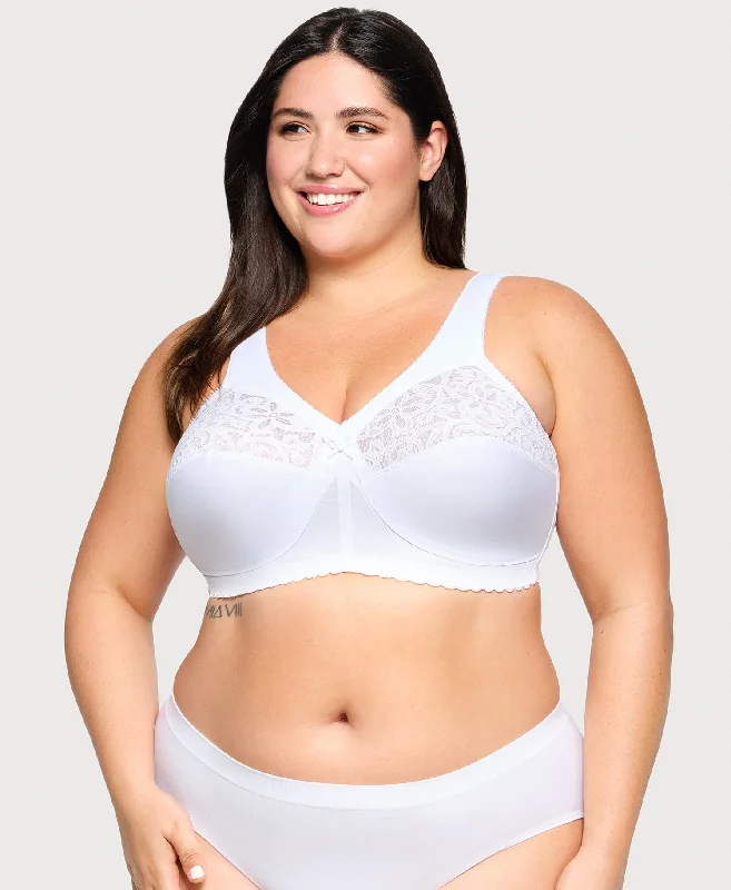 trendy panties with bold stripes-MagicLift Cotton Support Bra White