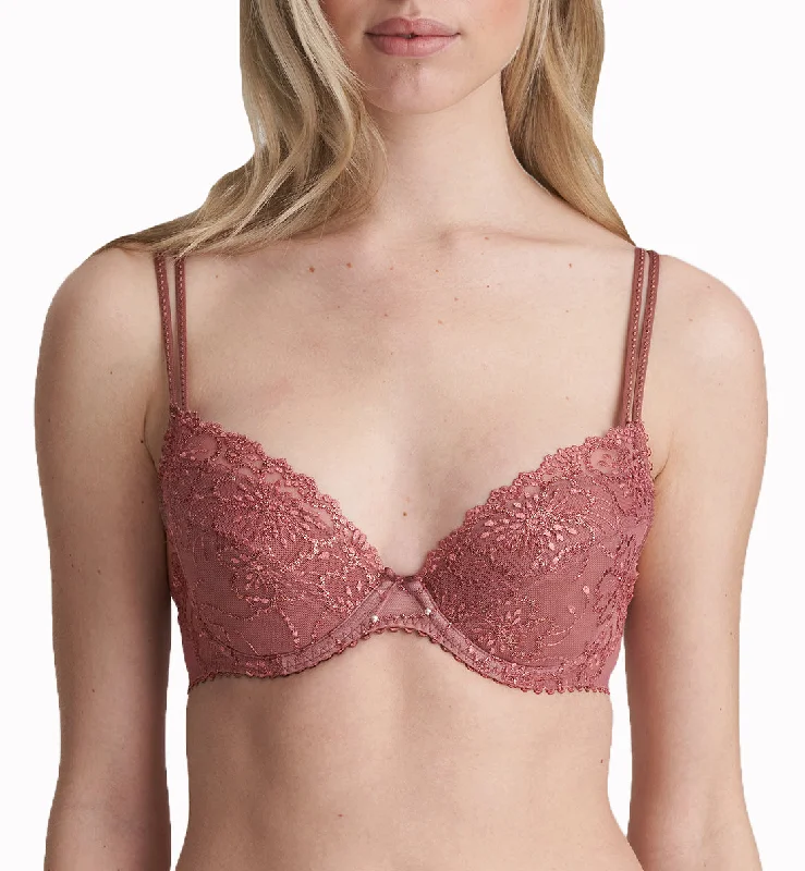 breathable cotton panties for workouts-Marie Jo Jane Push Up Plunge Underwire Bra (0101337) - Red Copper