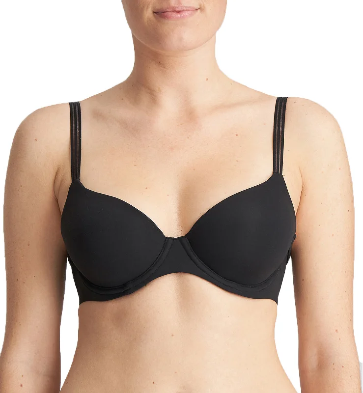 eco-friendly hemp underwear-Marie Jo Louie Spacer Heart Shape Underwire Bra (0122096) - Black