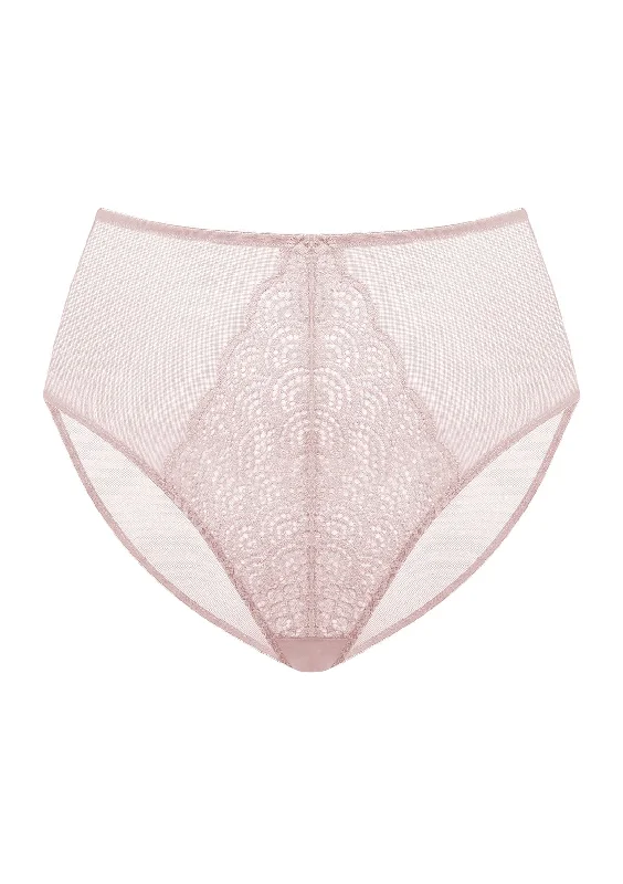 warm underwear for snowy days-Mermaid High-Rise Light Pink Lace Brief Underwear