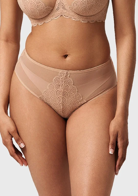 cute penguin panties for winter-Mermaid High-Rise Natural Nude Lace Brief Underwear