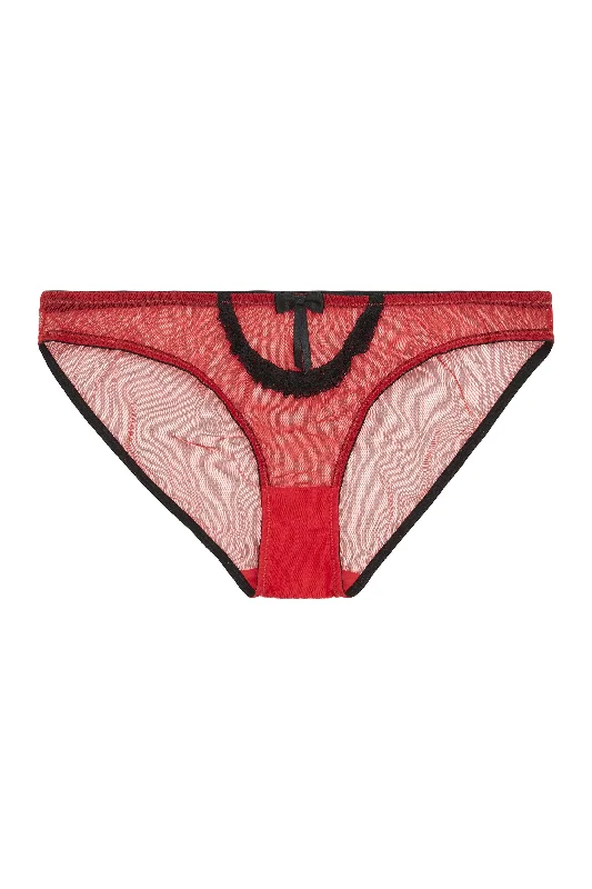 durable women’s briefs for travel-Miranda Red Curve Brief