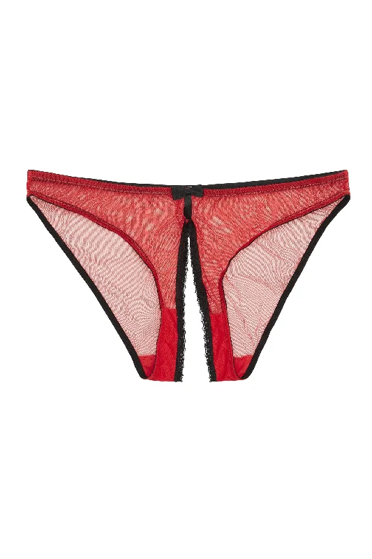 thick underwear for winter layering-Miranda Red Ouvert Brief