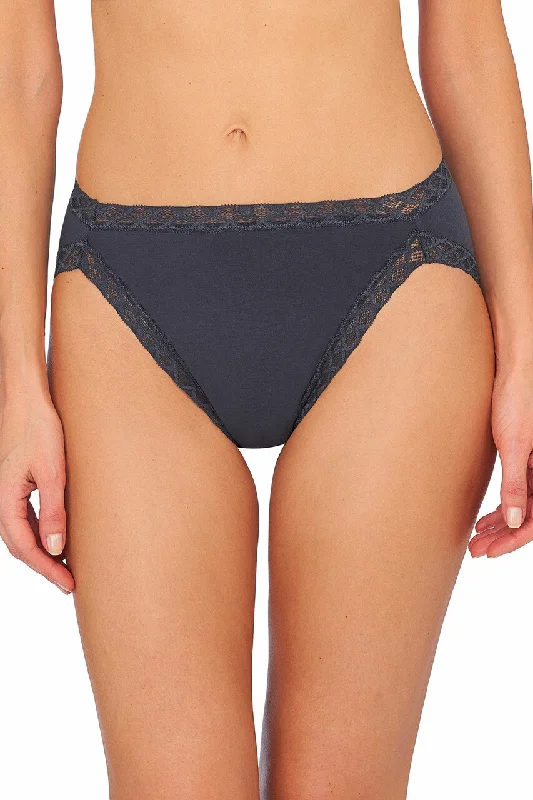 stretchy panties for active days-Natori Bliss Cotton French Cut Panty - Ash Navy