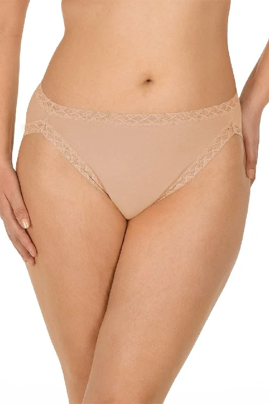 elegant sheer panties for dresses-Natori Bliss Cotton French Cut Panty - Cafe