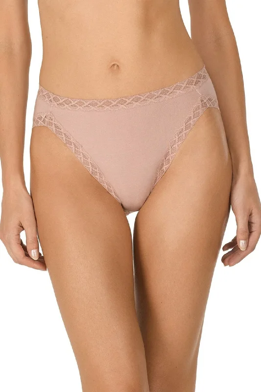 durable women’s thong for travel-Natori Bliss Cotton French Cut Panty - Rose Beige