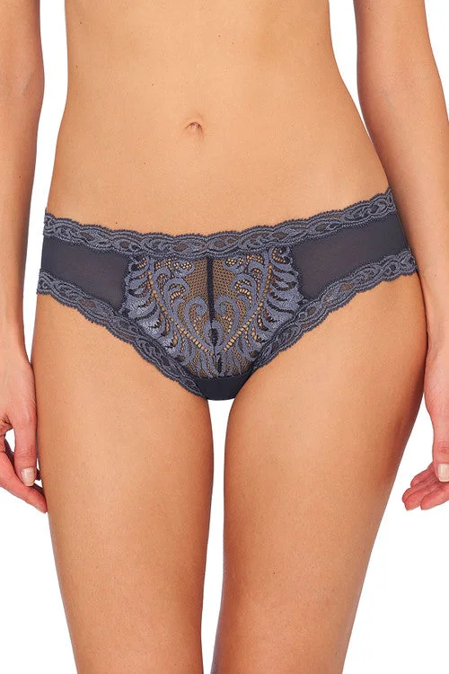 durable panties for outdoor trips-Natori Feathers Hipster Ash Navy