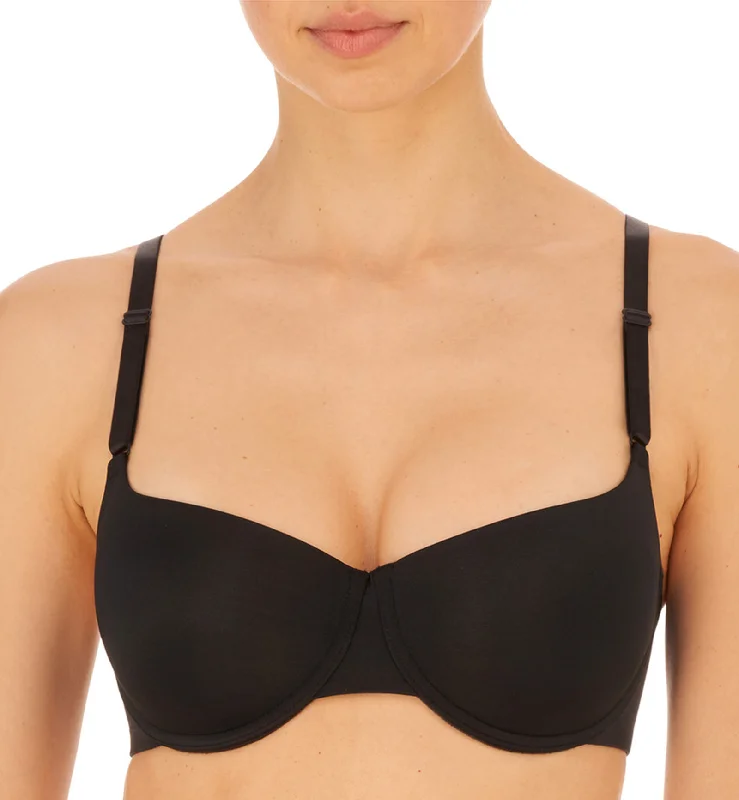 supportive briefs for long periods-Natori Liquid Convertible Push-Up Underwire Bra (727325) - Black